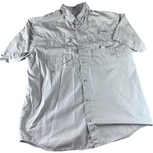 Columbia PFG Vented Fishing Shirt Button Up Brown Lightweight Big Tall Size 3XL